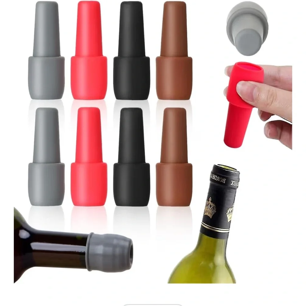 NEW Silicone Wine Bottle Stoppers - Set of 8